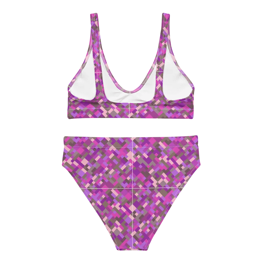 Colorful Mosaic Pattern Design High Waisted Bikini - v5 product image (2)