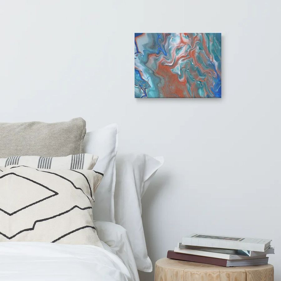 Metallic Orange Fluid Acrylic Canvas product image (7)