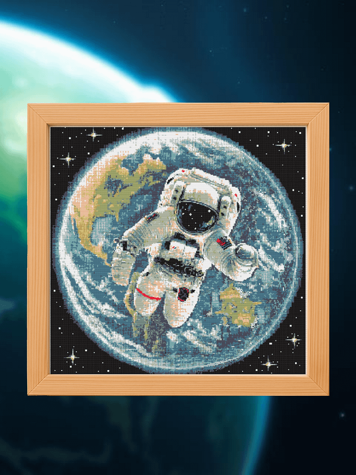 Cosmic Astronaut Cross Stitch Pattern product image (1)