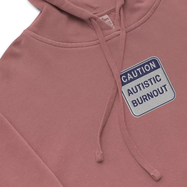 CAUTION: ASD BURNOUT embroidered pigment hoodie (navy design) product image (1)