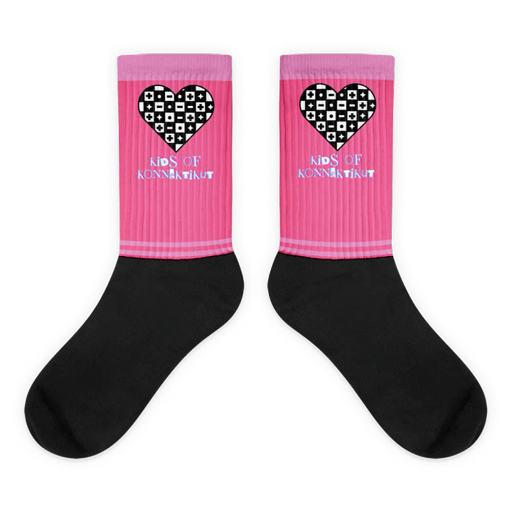 Pink Checkered Heart Socks (Unisex) product image (1)