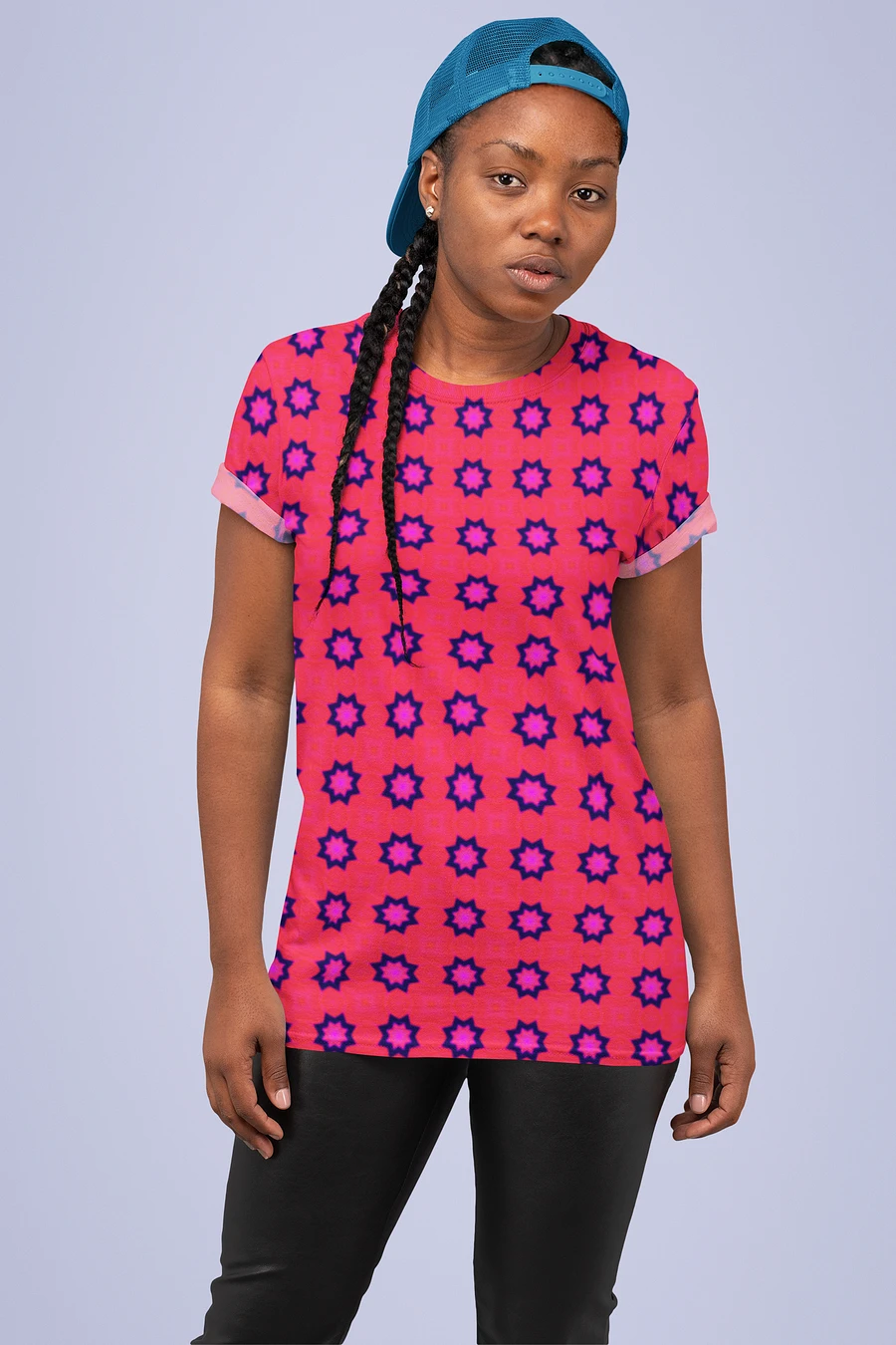 Abstract Red Ladies T Shirt product image (11)