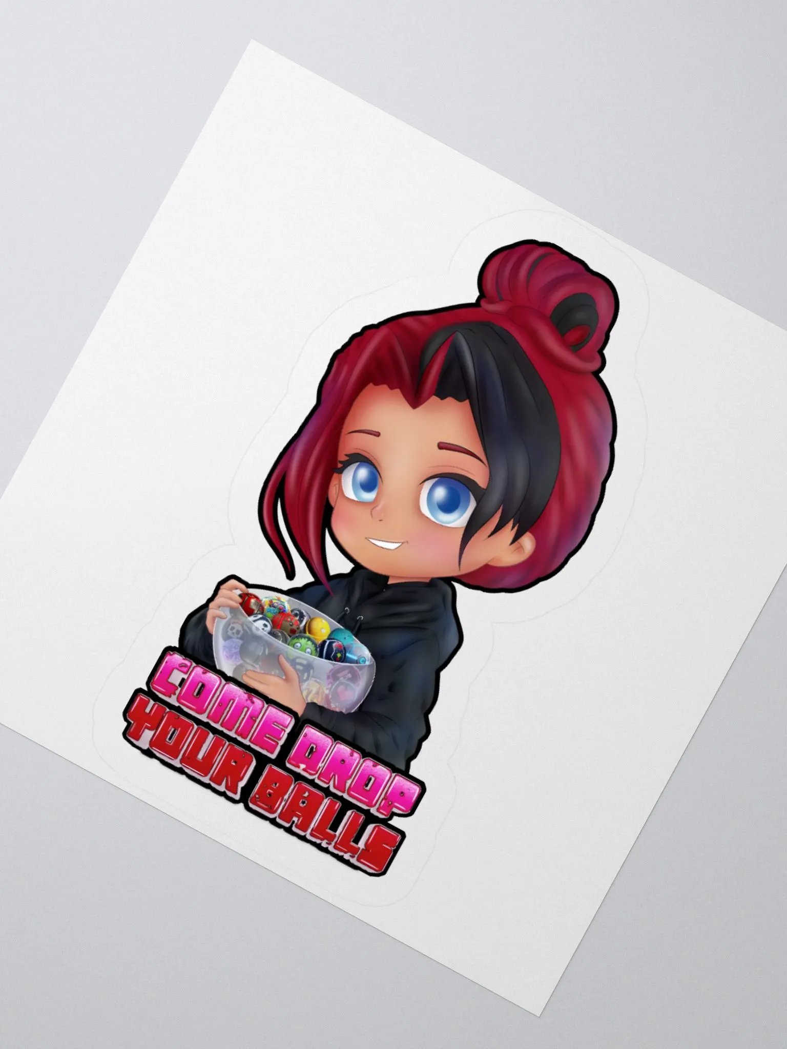 Drop Your Balls Sticker (Pink & Red Text) product image (2)