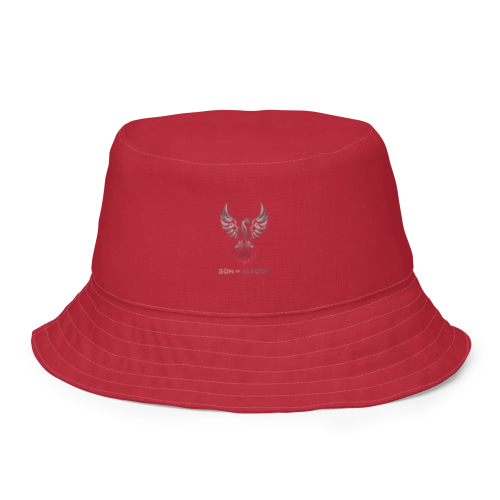 Reversible Metallic Silver & Red Painted Bucket Hat product image (6)