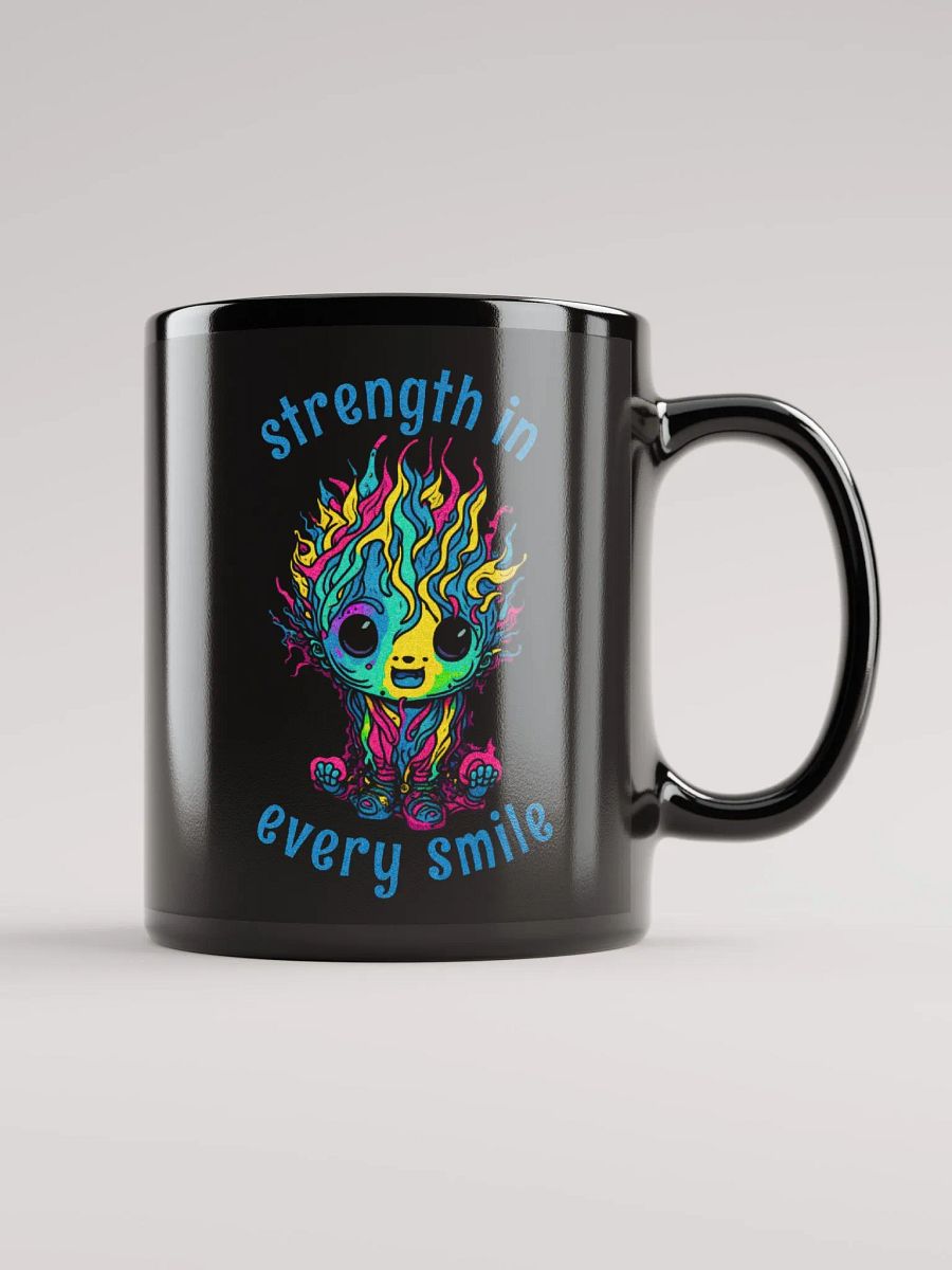 Quirky Misfits Graphic | Black Coffee Mug | Strength In Every Smile product image (2)