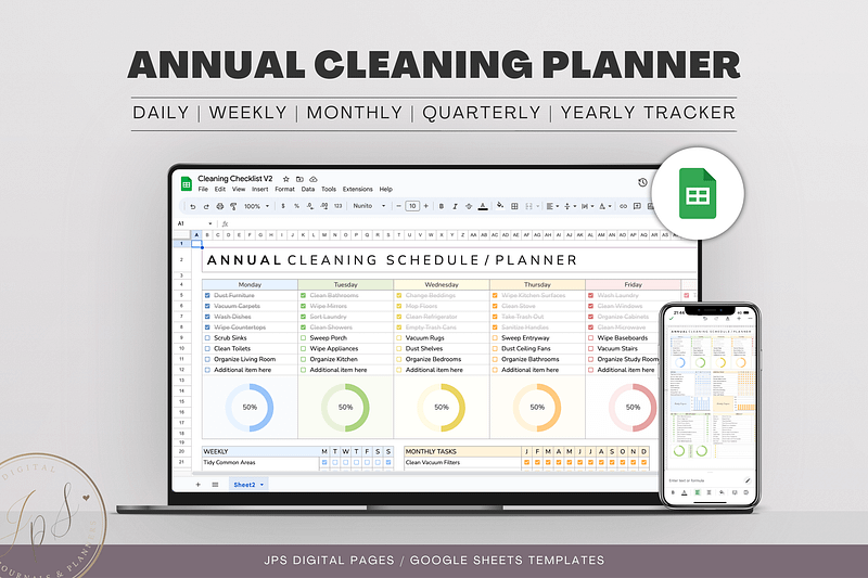Comprehensive Cleaning Checklist Template - Google Sheets Template