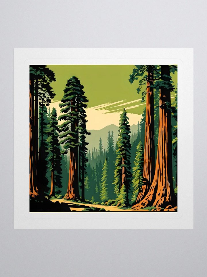 Retro Style Giant Sequoia Forest Sticker product image (1)
