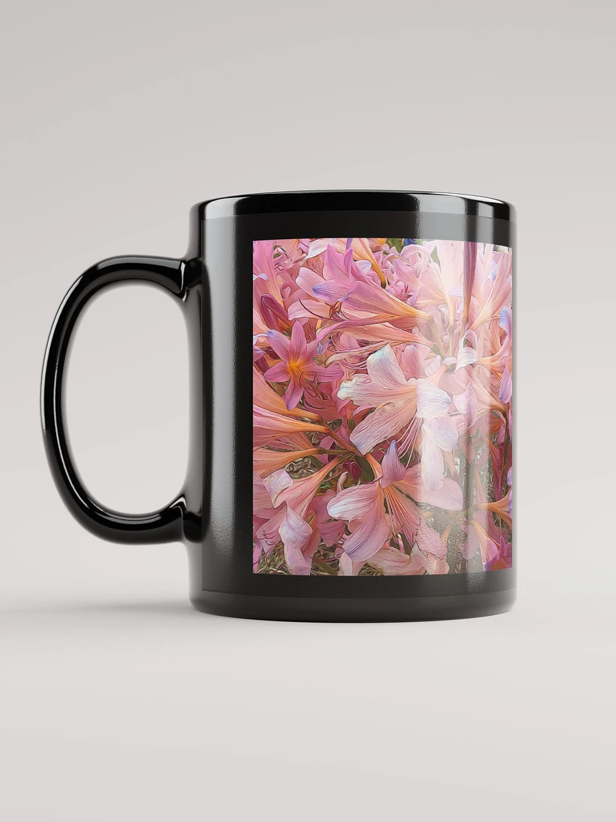 Pink Amaryllis Black Coffee Mug product image (12)
