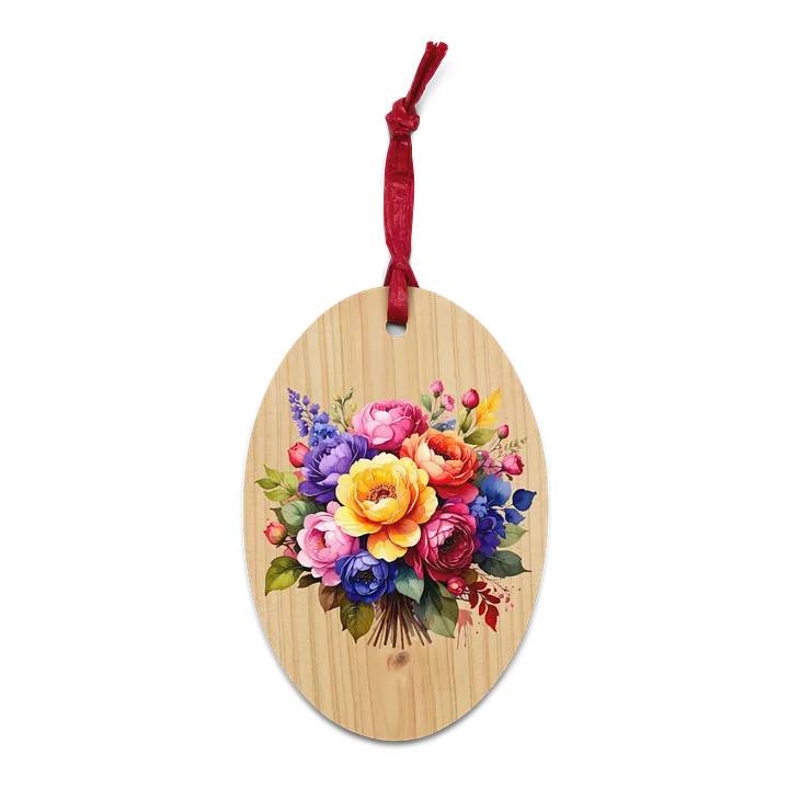 Columbia Road Market Vintage Style Wooden Hanging Tree Ornament (Floral) product image (2)