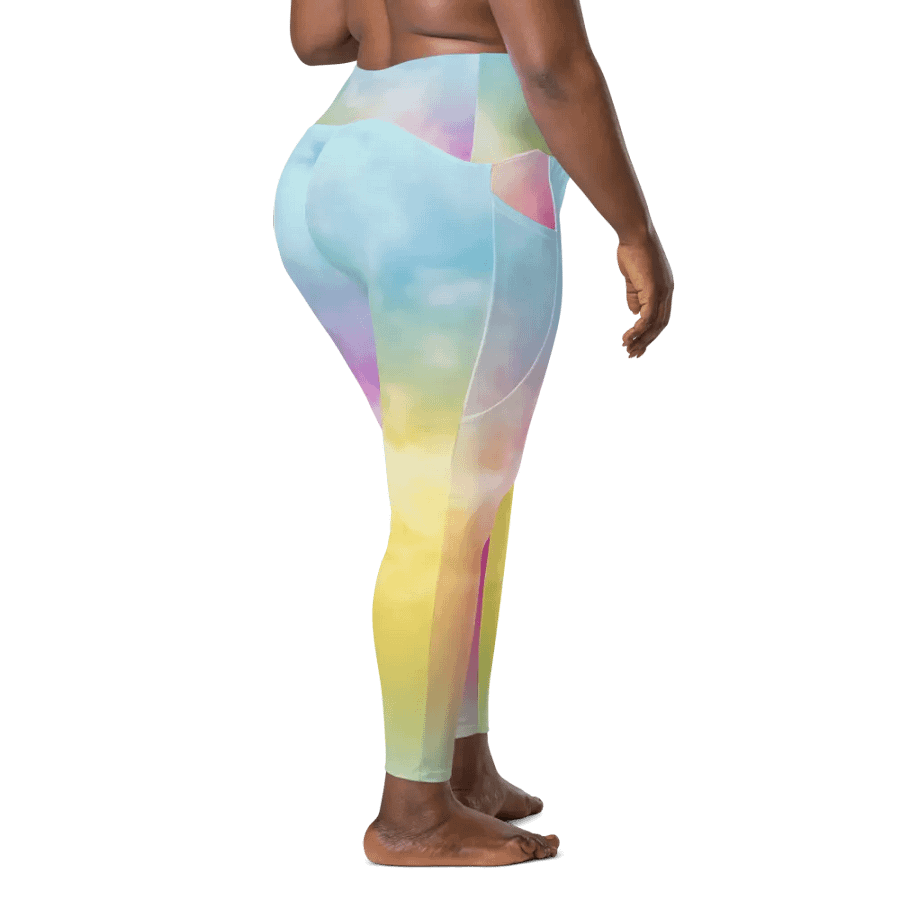 Blur cloud rainbow Design Leggings with Pocket - V3 product image (3)