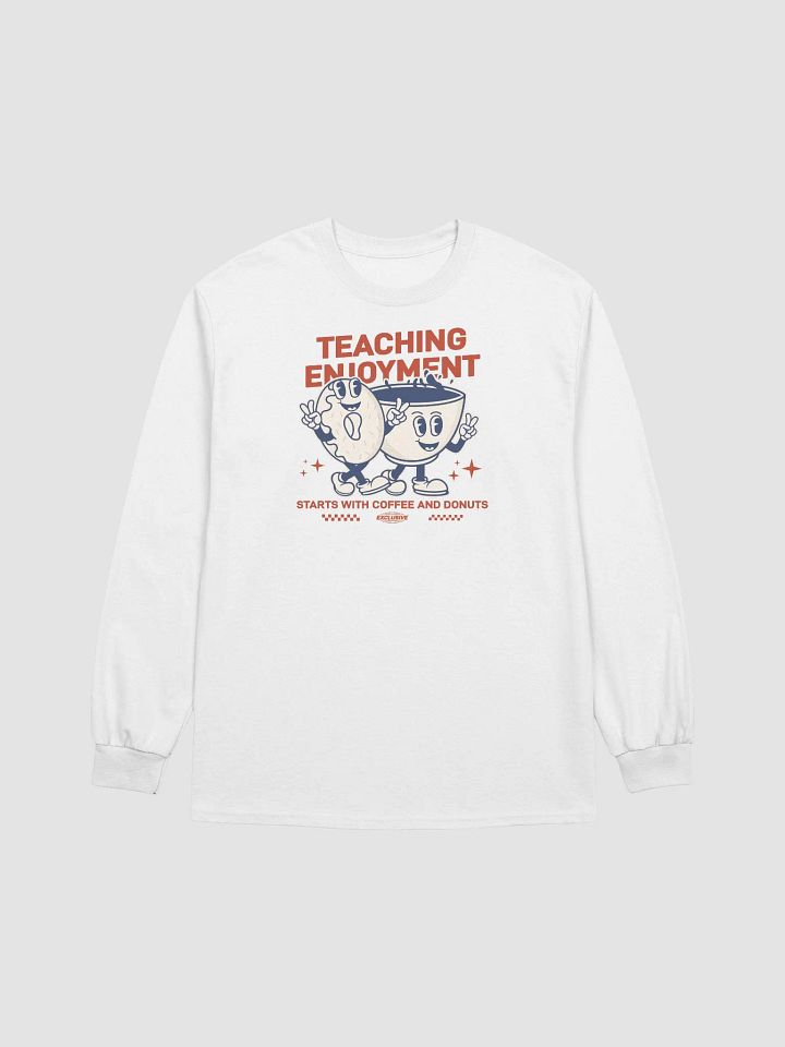 Teaching Enjoyment With Coffee & Donuts Good Vibes Teacher Long Sleeve T-Shirt product image (1)