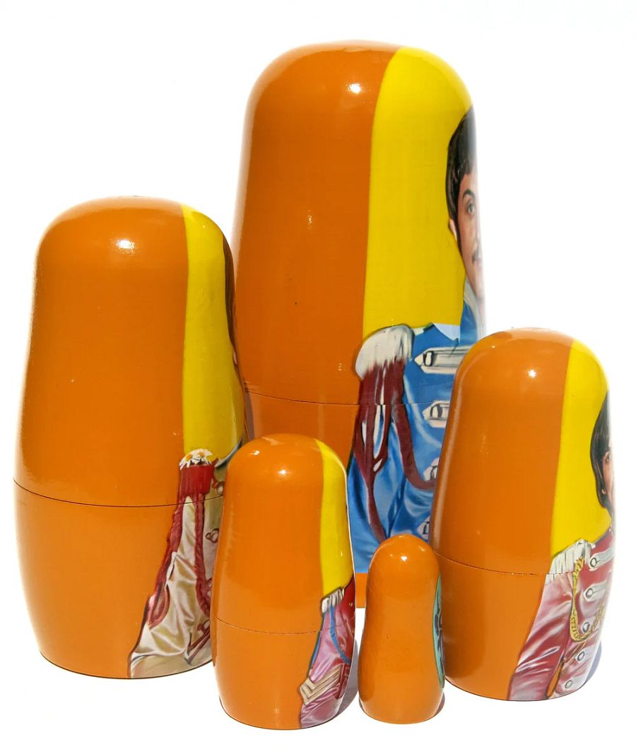 The Beatles Paul McCartney 5 Piece Nesting Doll set - Handcrafted Stacking Matryoshka Set - FREE U.S. SHIPPING! product image (7)