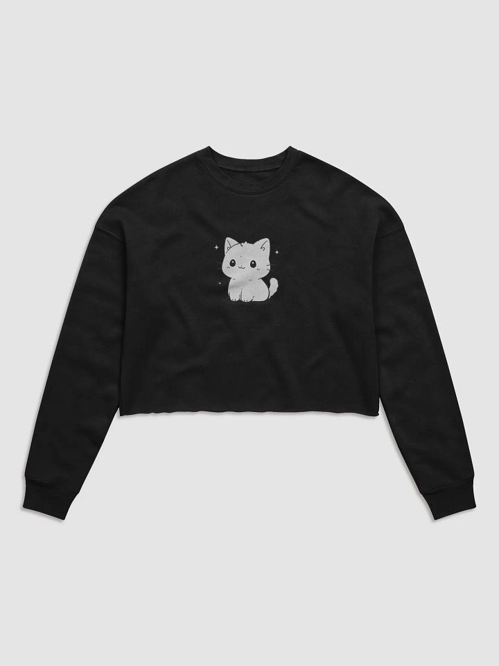 Charming Cat Cartoon Women's Crop Sweatshirt product image (3)