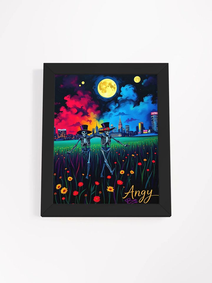 Grateful dead skeletons on mushrooms: Framed Matte Print product image (1)