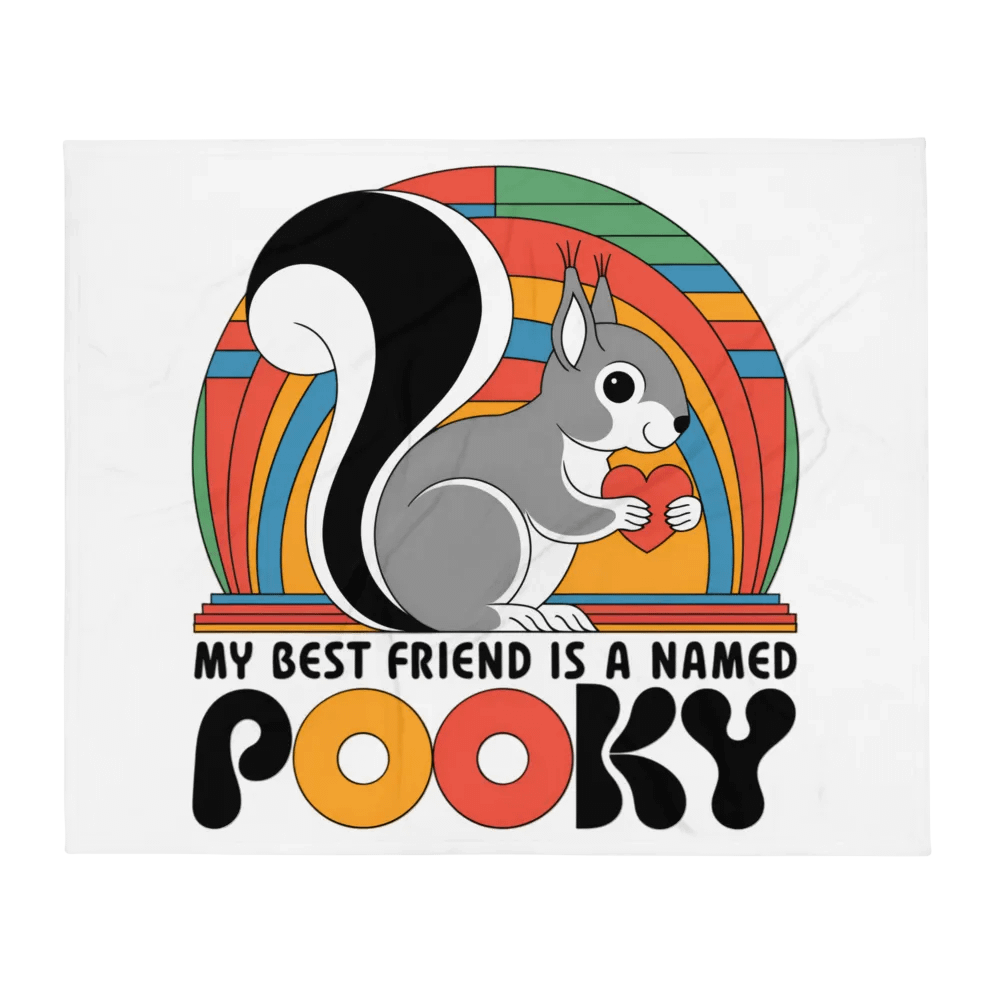 Ultra Soft and Plushy Blanket: Pooky My Best Friend is a Squirrel Named Pooky, Retro with geometry product image (1)