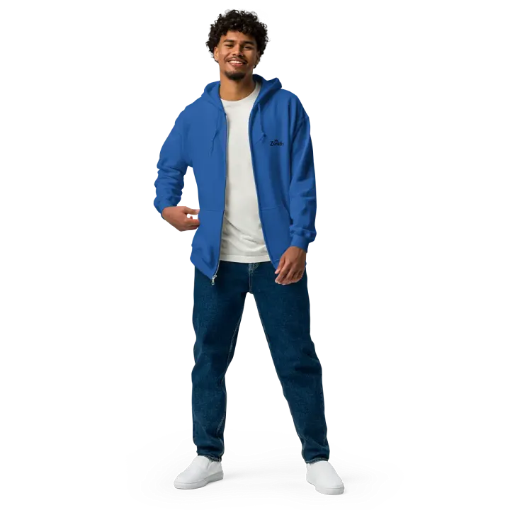 Unisex Heavy Blend Zip Hoodie with Zenith Script Design product image (2)
