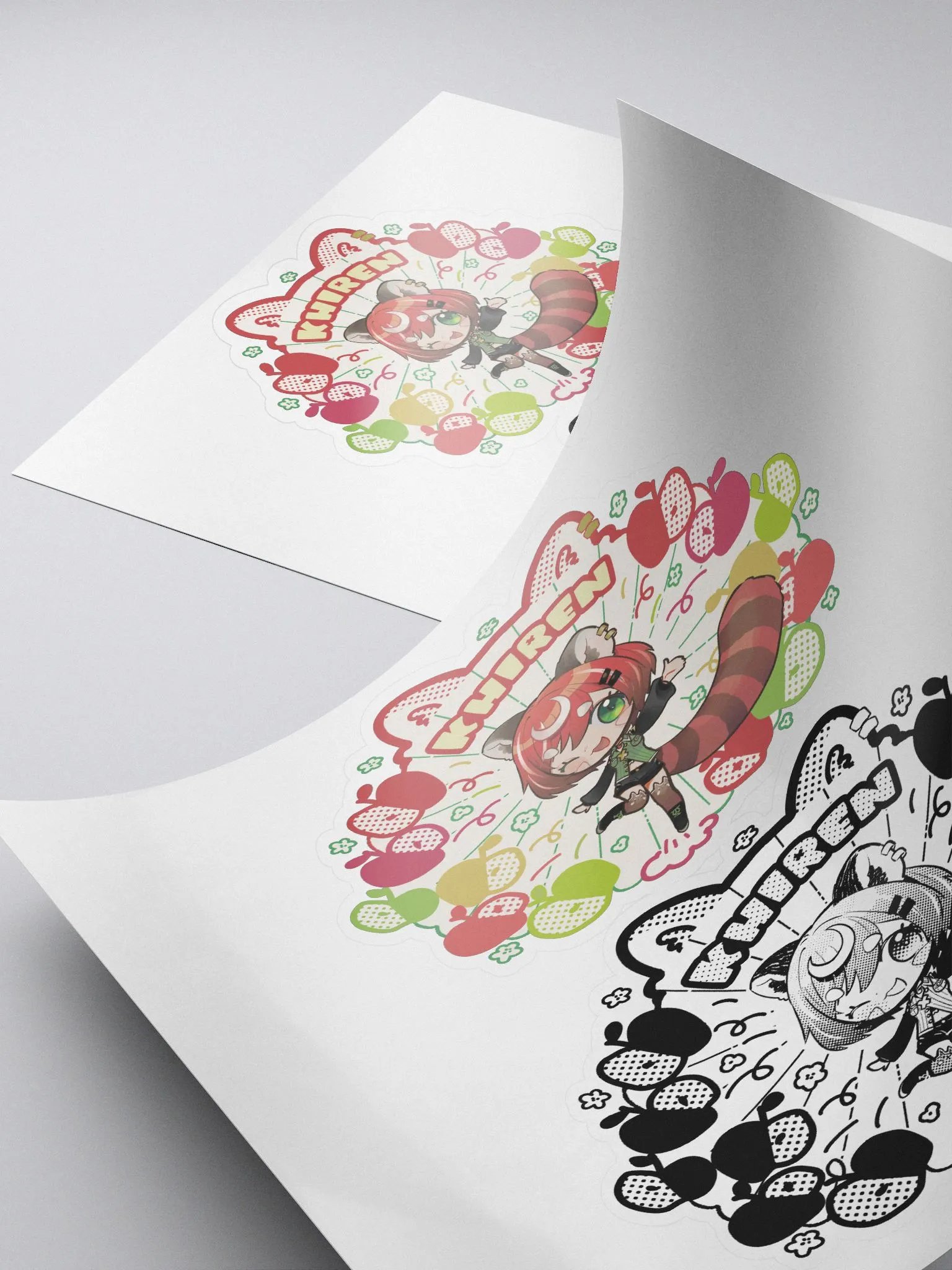 Khiren - Apple Bonanza Sticker (Color+BW) product image (4)