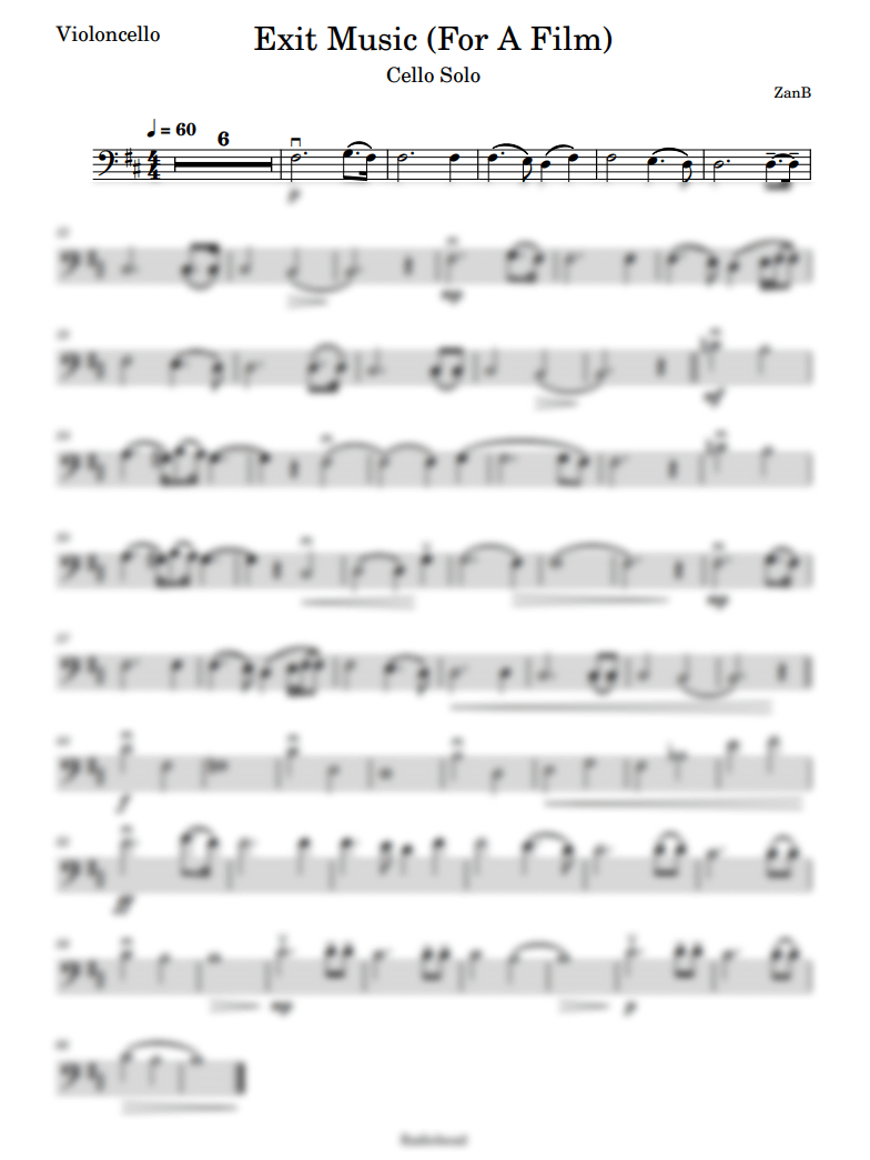 Radiohead - Exit Music (for a film) (Cello Solo) product image (1)