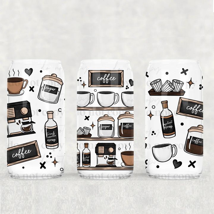Coffee Vibes Glass Tumbler with Bamboo Lid and Glass Straw product image (1)