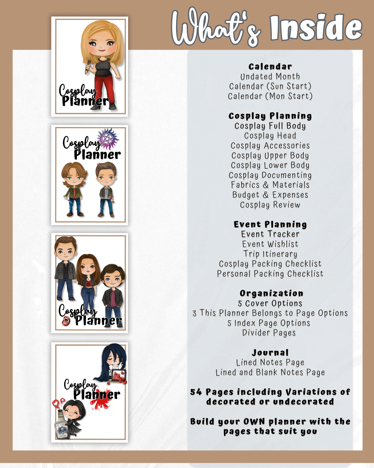 Monster Hunter Cosplay Planner – Brown Edition | 54-Page Printable PDF product image (3)