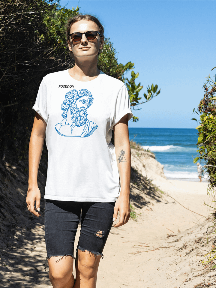 Classical Poseidon Bust Illustration Tee product image (1)