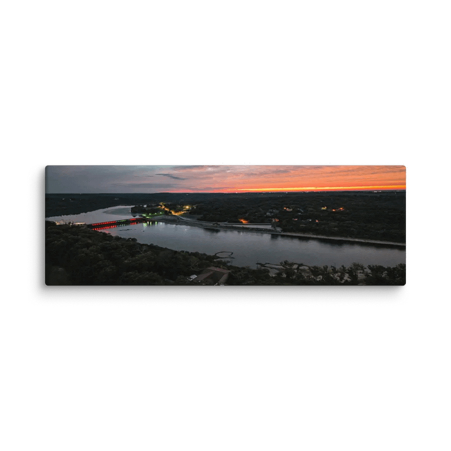 Sunset Over the Taneycomo & Powersite Dam, Missouri - Sublimation Print on Canvas product image (1)