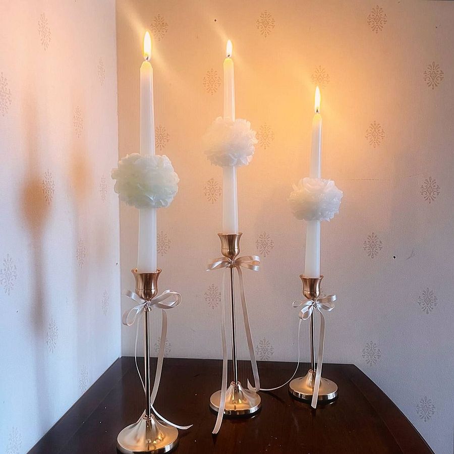 Peony Taper Candle | Peony Flower Candle | Wedding Table Setting Idea | Table Candle | 3D Aesthetic Candle | Dinner Candle | Taper Candle product image (5)
