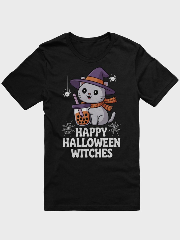 Bubble Tea Cat Happy Halloween T-Shirt product image (1)
