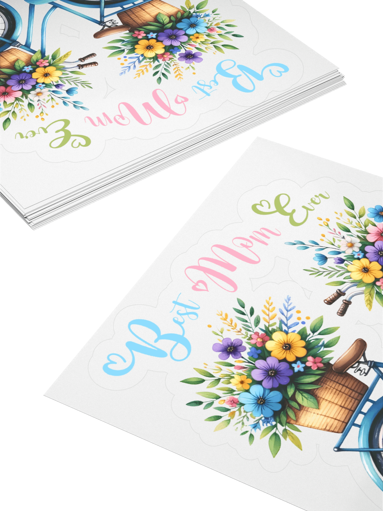 Best Mom Ever Bicycle with Flowers Sticker product image (12)