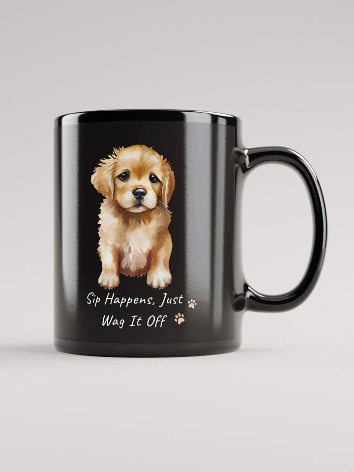 Sip Happens Black Glossy Mug product image (1)