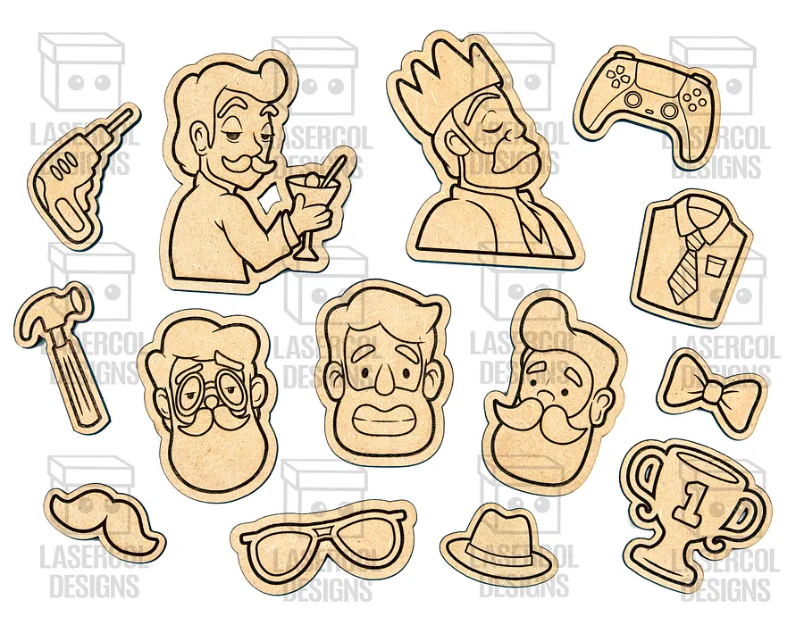 Father's Day Paint Kit DIY Cut Outs Set 2 - Laser Cut Files product image (6)