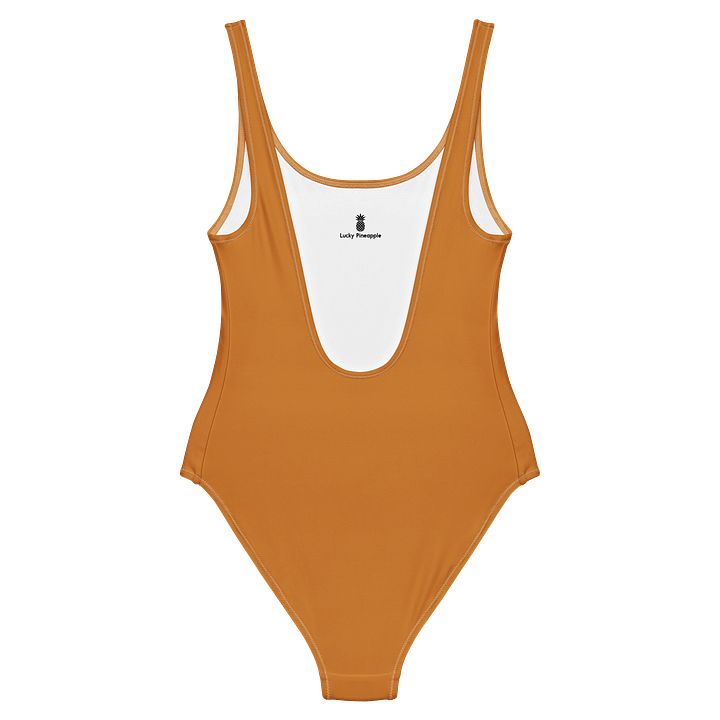 Bronze Gold Solid Color Retro Inspired Women's One Piece Swimsuit product image (2)