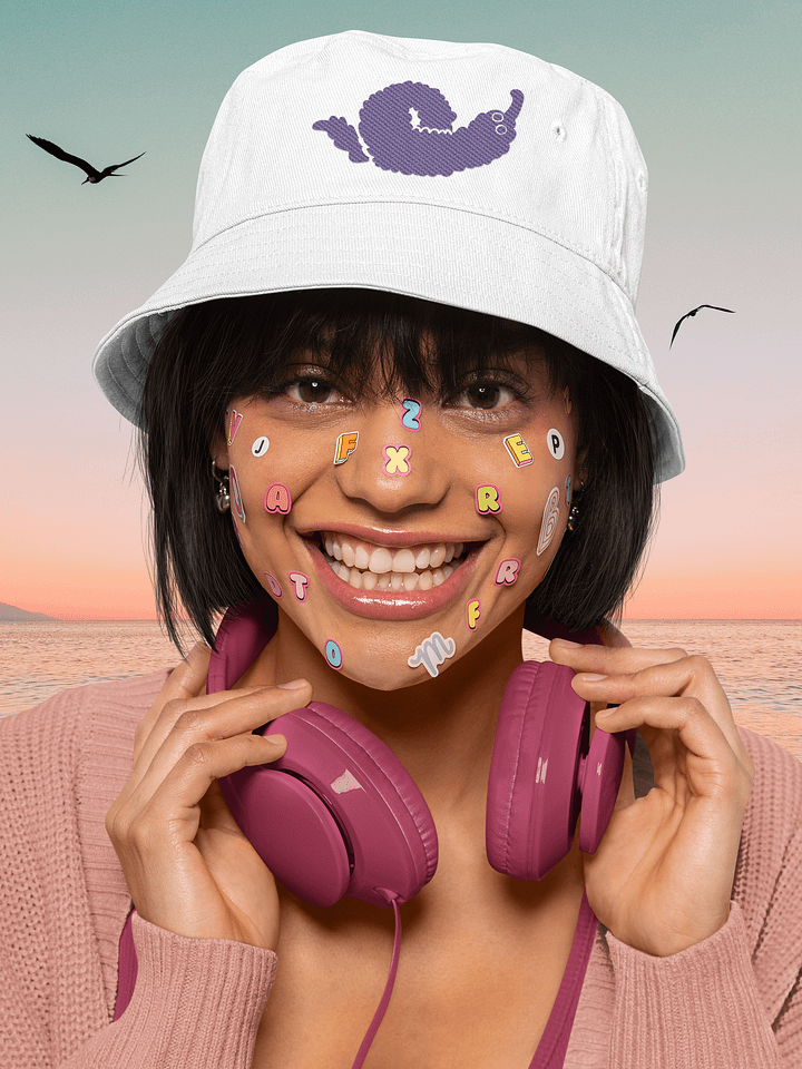 Oh Worm? purple embroidered bucket hat product image (1)
