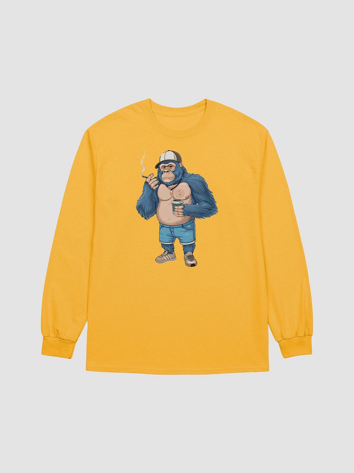 Blue Gorilla Cotton Long Sleeve T-Shirt product image (1)