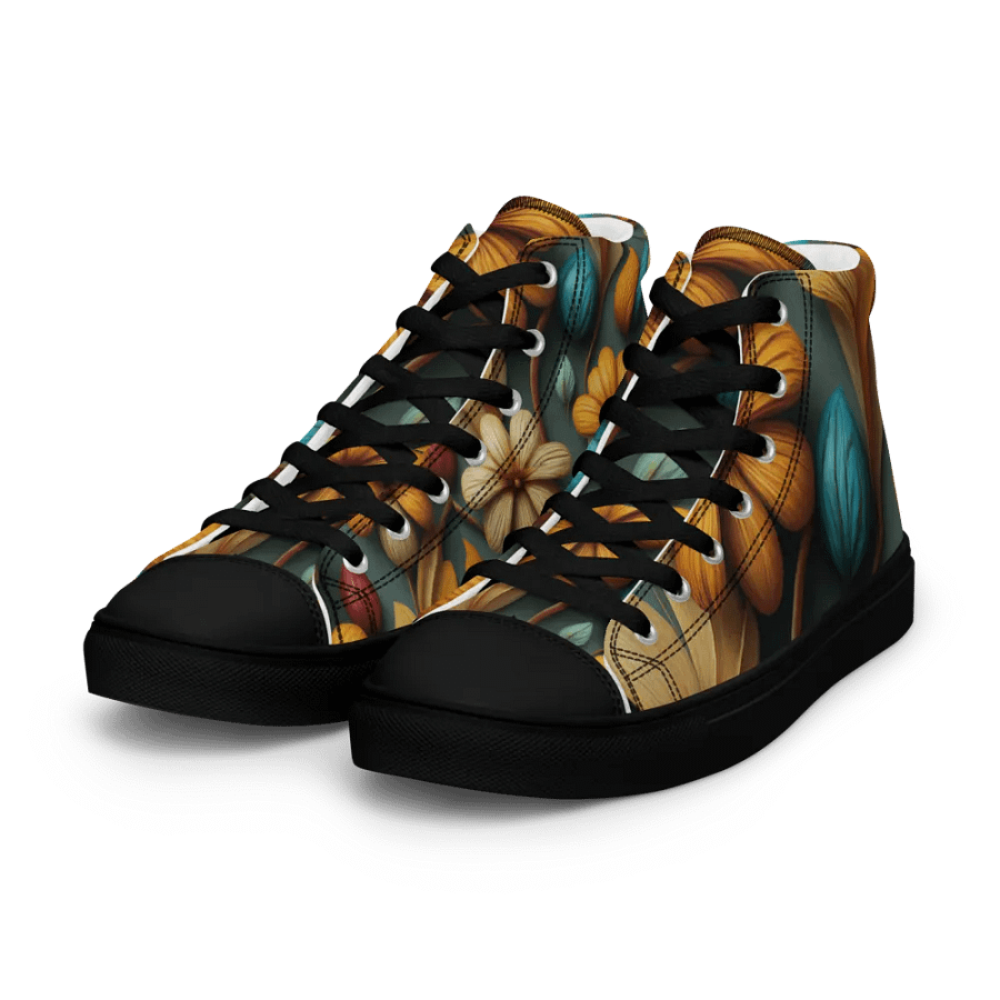 3D Floral Design _ Calceonova Streetwear _ Woman High-Top Sneakers product image (8)