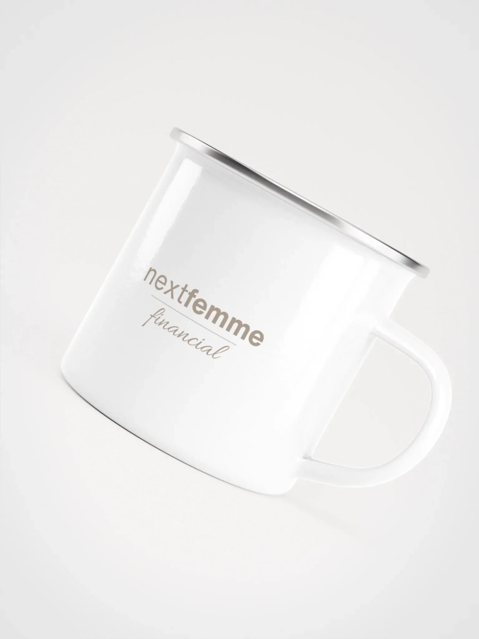 Wanderlust Enigma Enamel Mug with Taupe Logotype product image (5)
