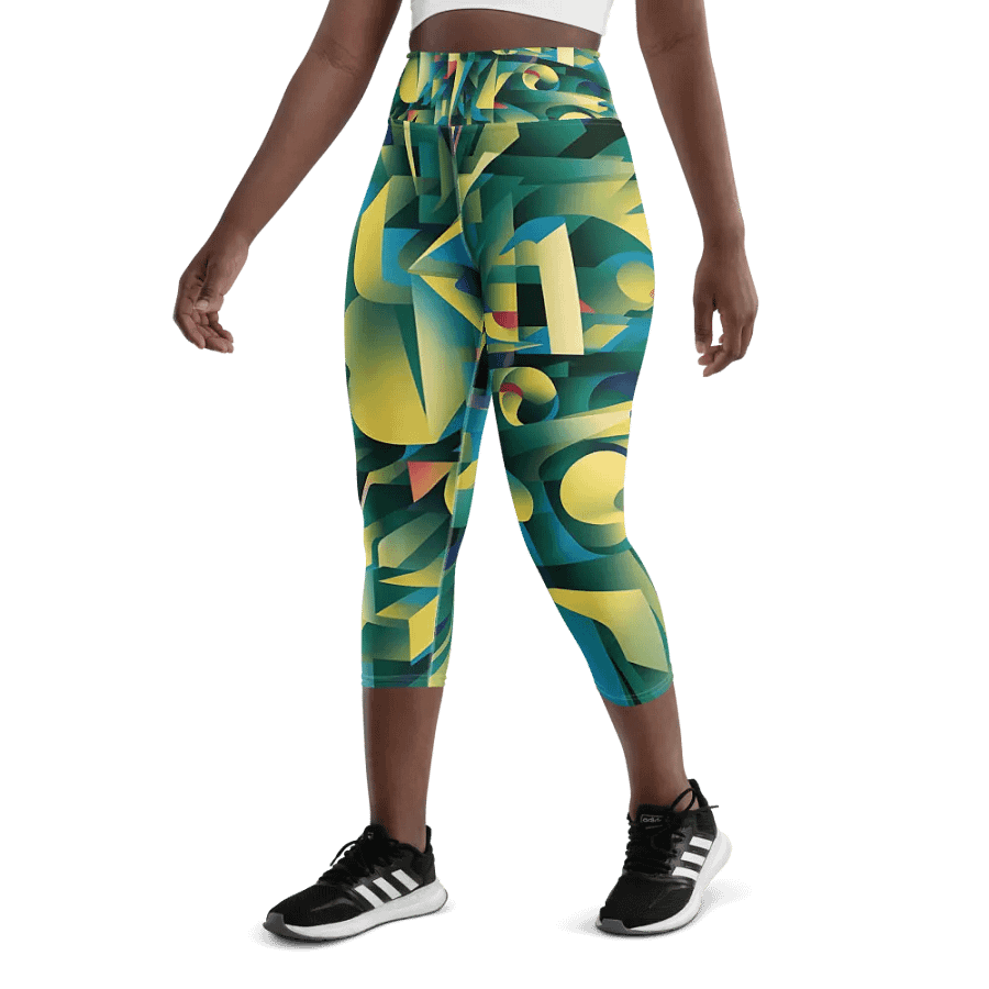 Abstract Lithographic Pattern Design Yoga Capri Legging - V8 product image (5)