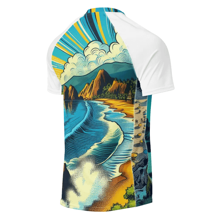 Coastal Bliss Men's Rash Guard |Ai Design product image (2)