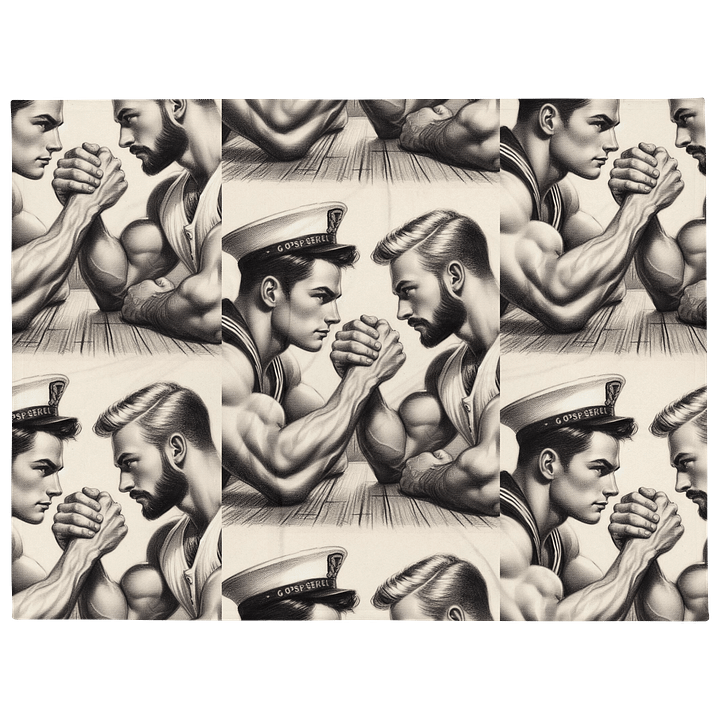 Up Close and Personal: Sailors – Tom of Finland Tribute Gay Pride Graphic Design Throw Blanket product image (2)