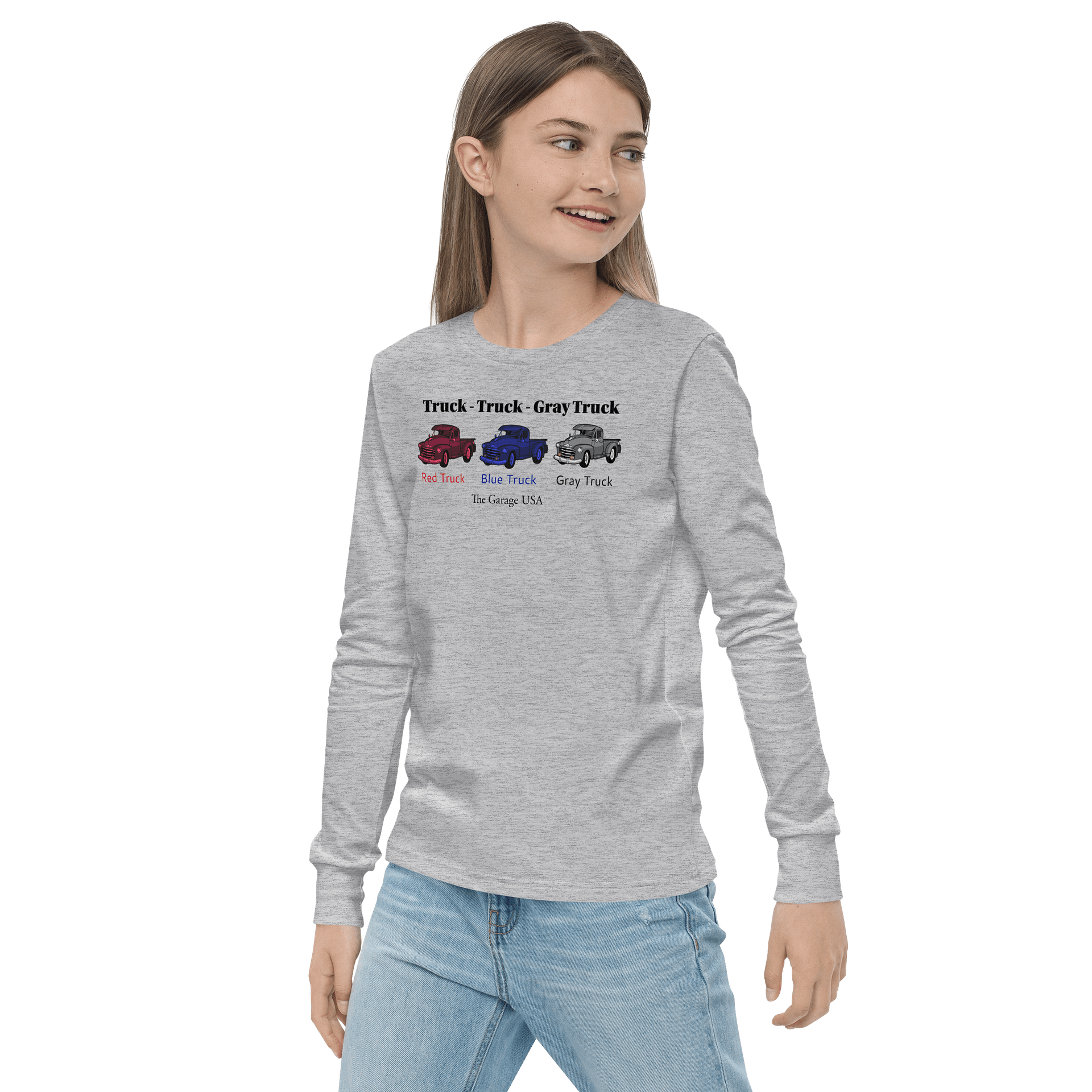 Truck Truck Gray Truck T-Skirt (Kids Long Sleeved) product image (4)