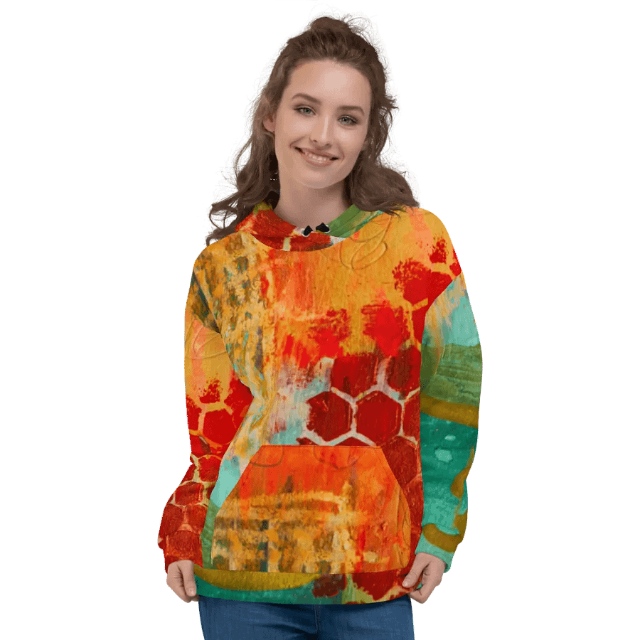 original abstract painting on unisex sweatshirt, hoodie product image (3)