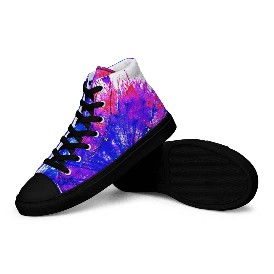 Abstract Bright Neon Dandelion Seeds Women's Canvas High Top Shoes product image (12)