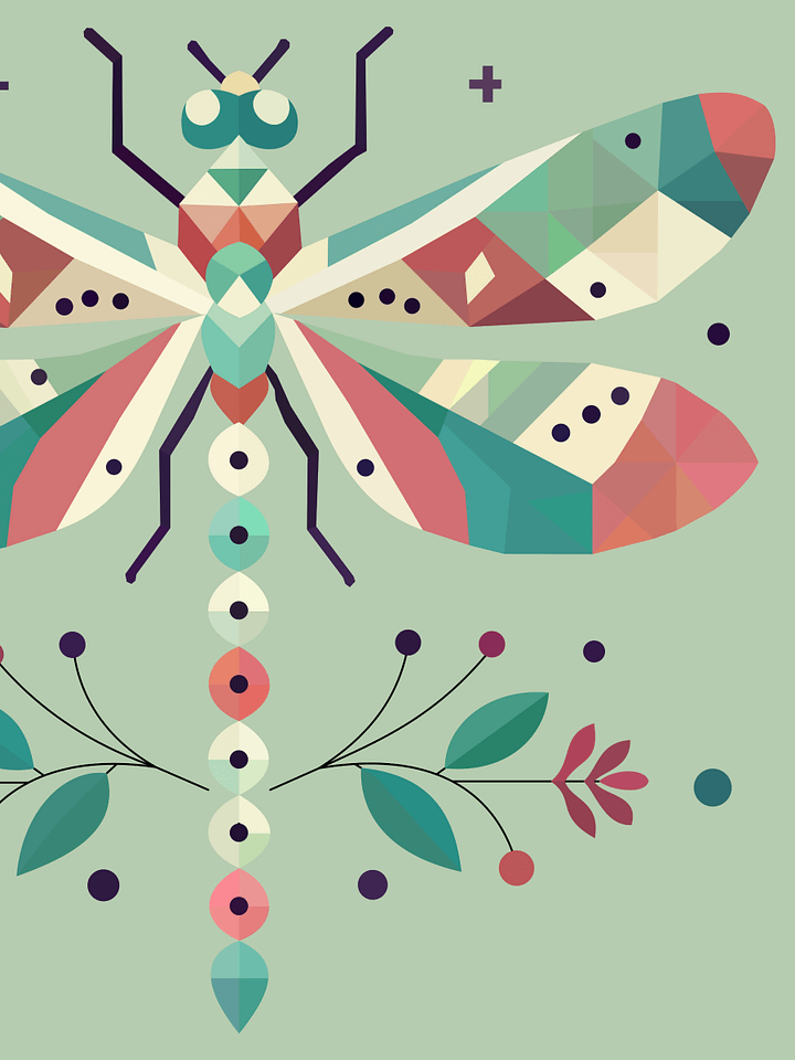 Free Geometric Dragonfly PNG Art - Transparent Background, Low Poly Insect Illustration product image (2)