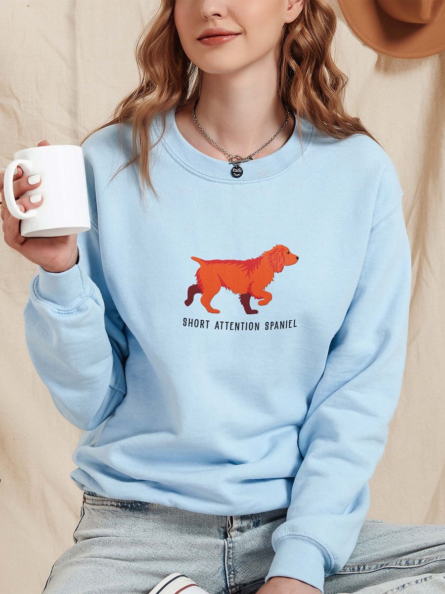 Short Attention Spaniel Sweatshirt (Embroidered) of a Working Cocker Spaniel(Red) product image (2)
