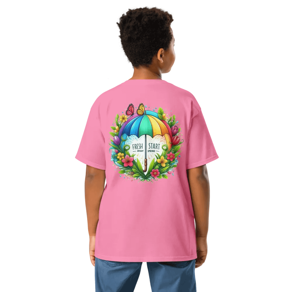 Rainbow Umbrella and Flowers Youth Tee product image (3)