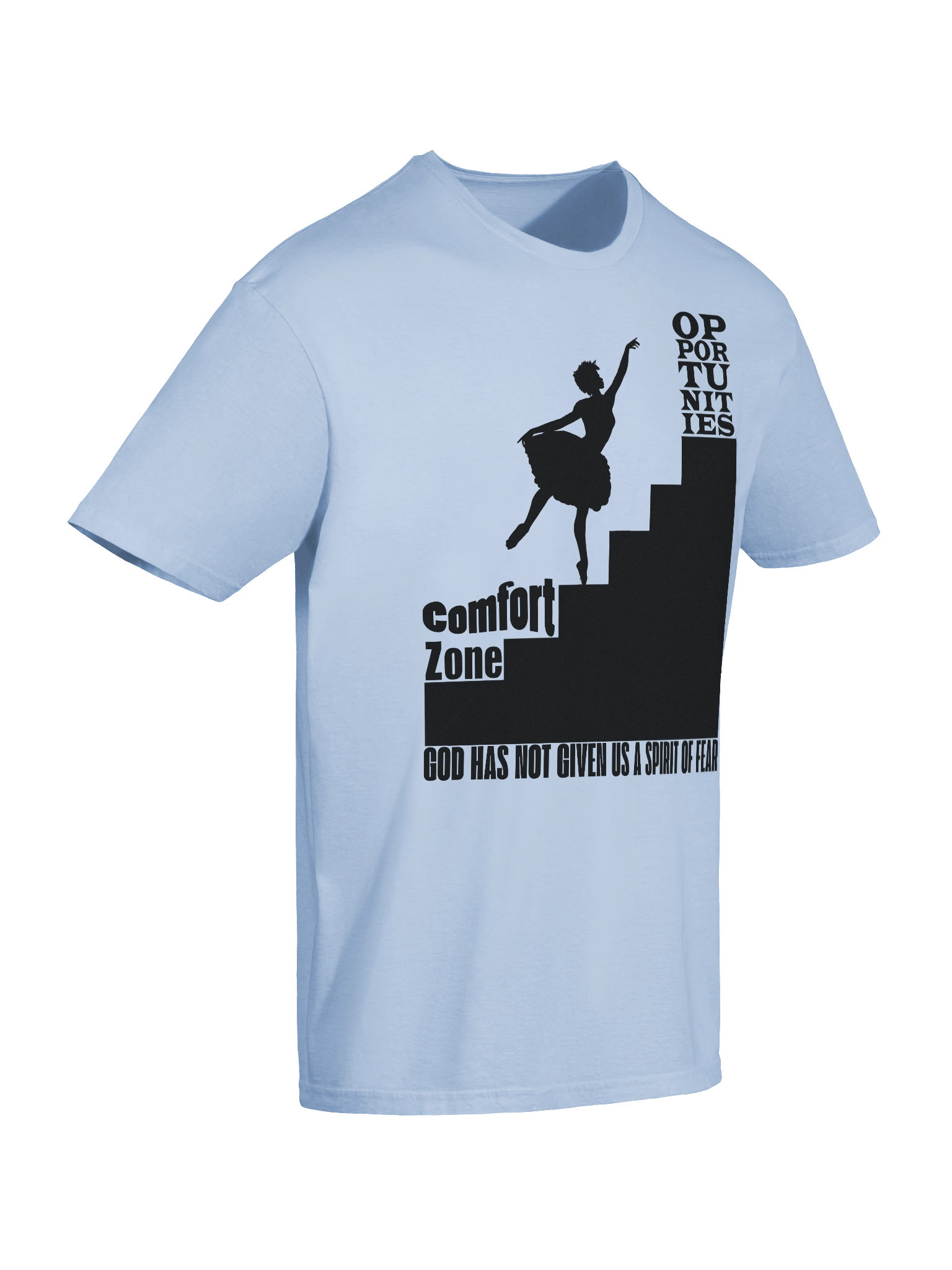 Opportunity begins at the end of our comfort zone. T-shirt product image (23)