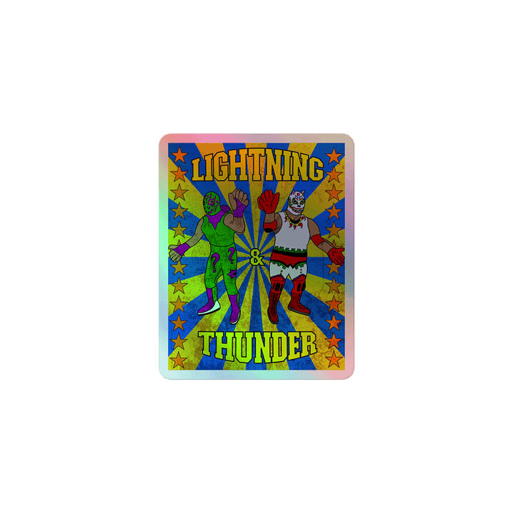 Lightning & Thunder Lucha Figures Holo Sticker product image (1)
