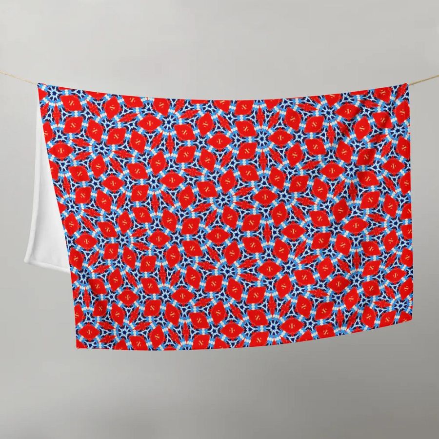 Blue & Red Diamond Throw Blanket product image (10)