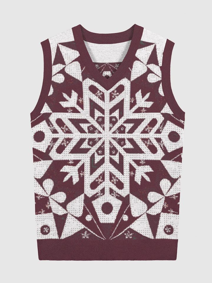 Snowflake Chic Knitted V-Neck Vest product image (1)