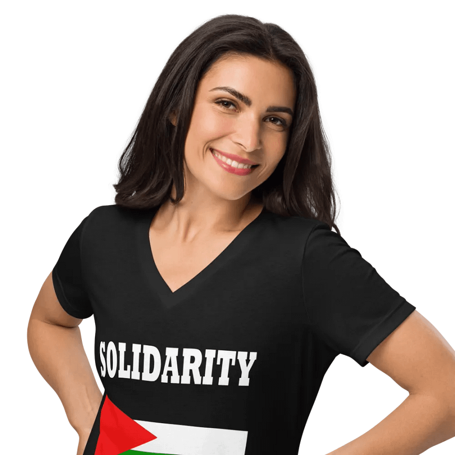 Solidarity Flag Fitted V-Neck T-Shirt product image (10)